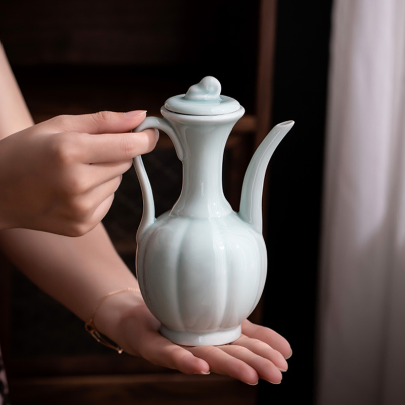Training Pot Ceramic - 宋時代茶道練習用ポット 模造宋陶器ティーポット 手持ちティーポット 茶酒壺