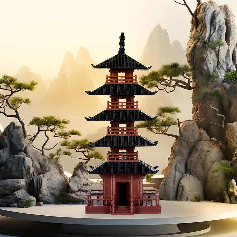庭の水族館盆栽装飾ミニ塔像中国古代建物モデルパビリオン装飾シ - Bonsai Garden Ideas のレビューと価格
