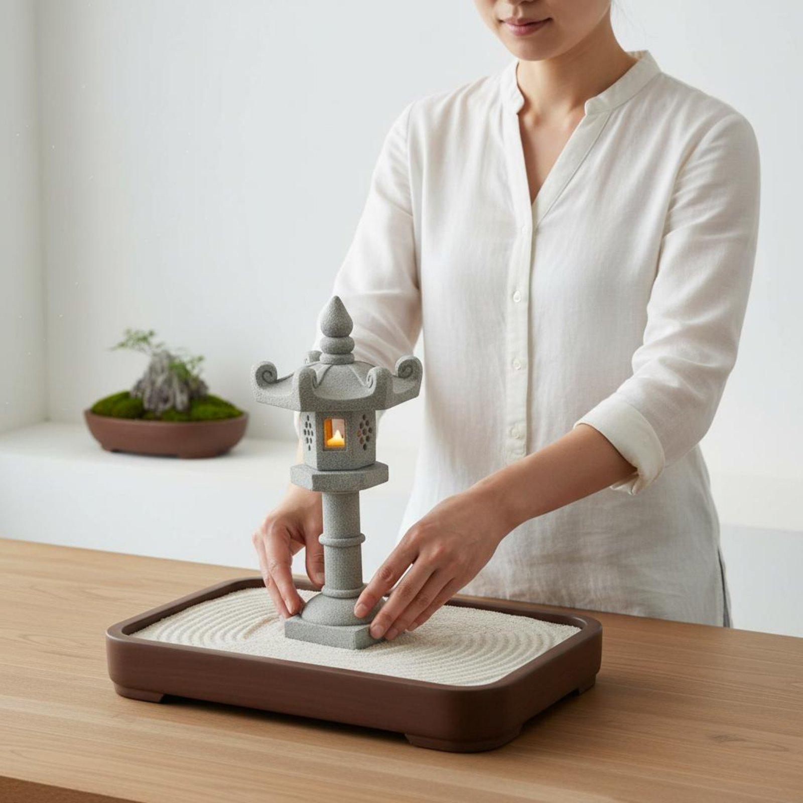 造園用ランタン 日本のランタン 石製卓上ミニチュア風景飾り  - Bonsai Gardening のレビューと価格