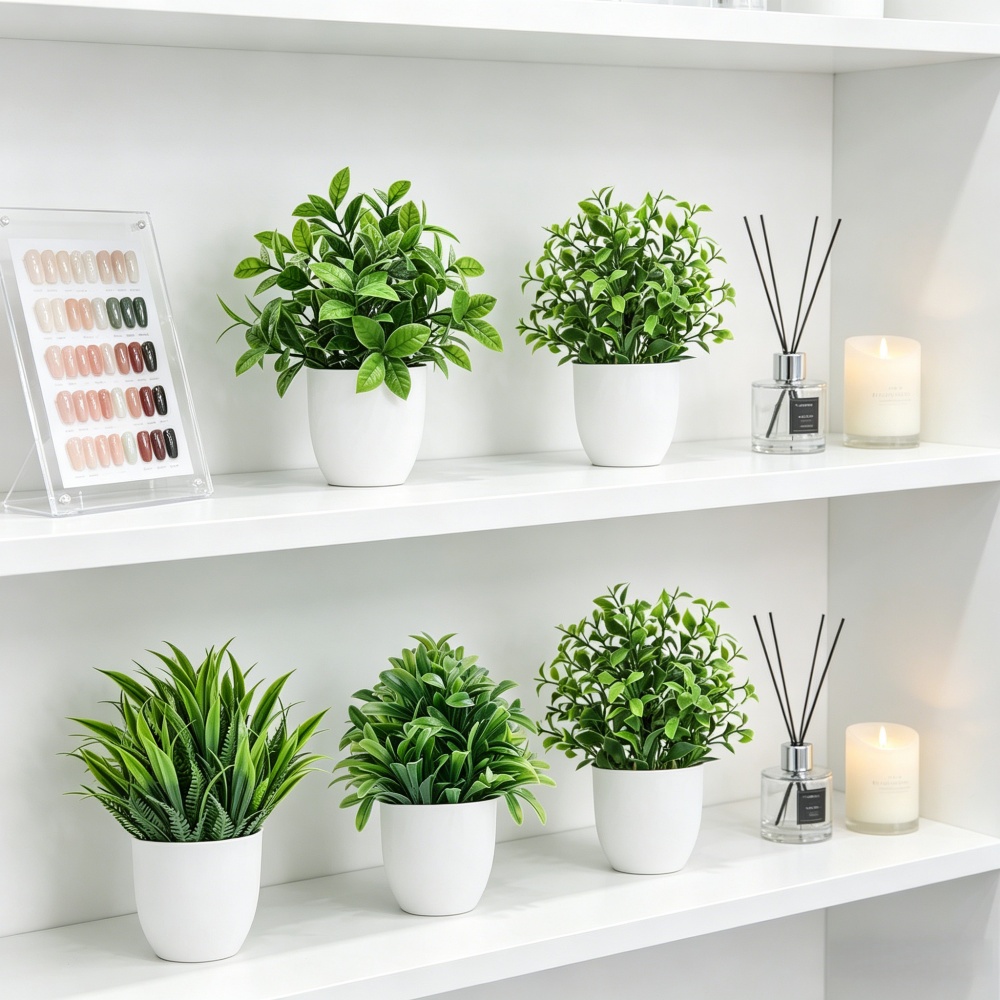 4個セット ミニ人工植物 鉢植え 室内/屋外装飾 グリーン盆 - Bonsai Garden Ideas のレビューと価格